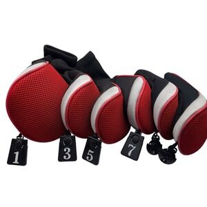 Andux 6‑Pc Driver & Fairway Wood Head Covers (1, 3, 5, 7) Long Neck 2 Interchang